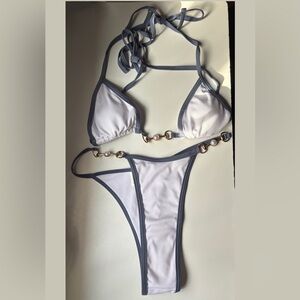 Brand new navy and white bikini set